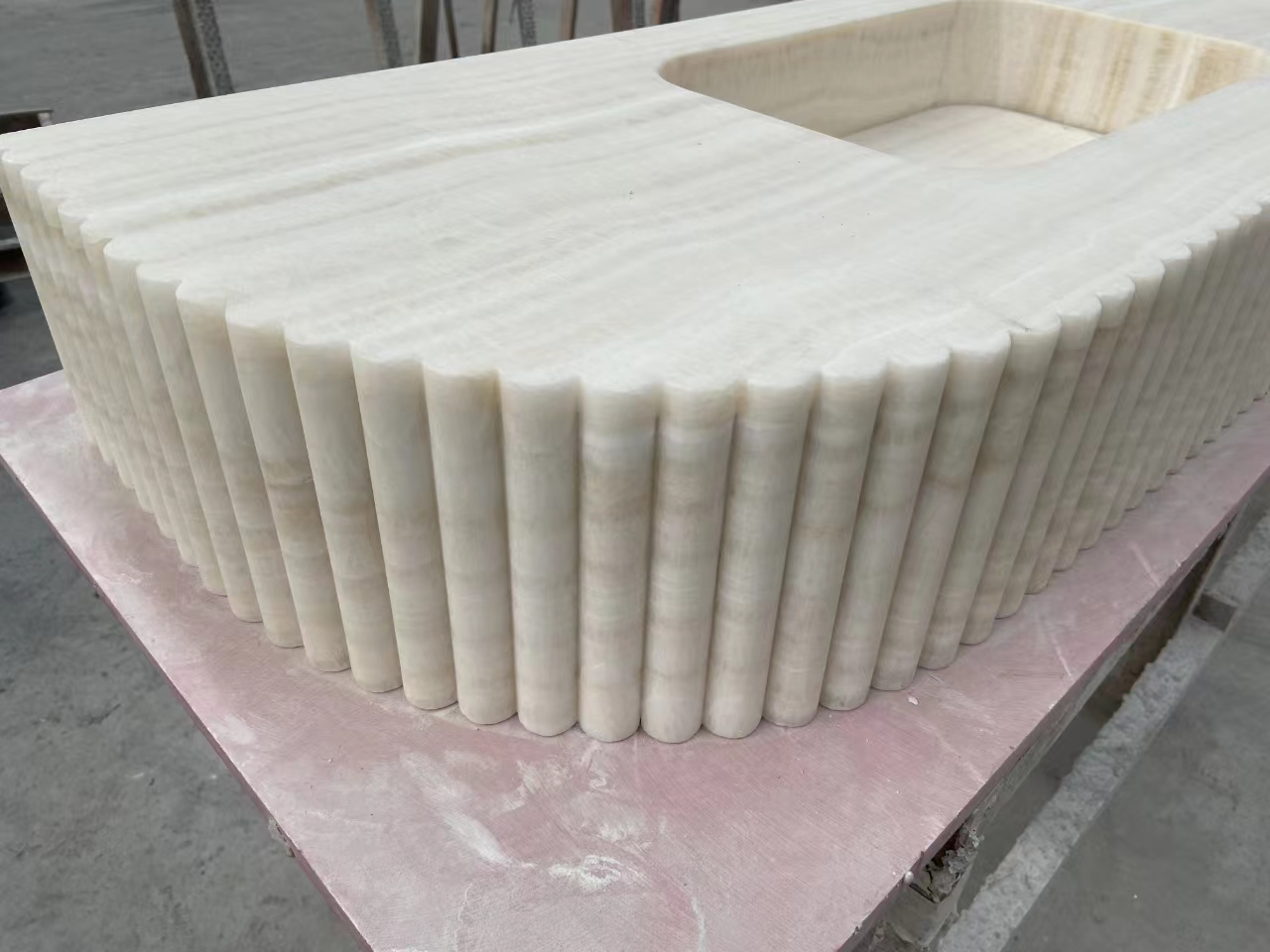 White Marble Vanity Double Sinks