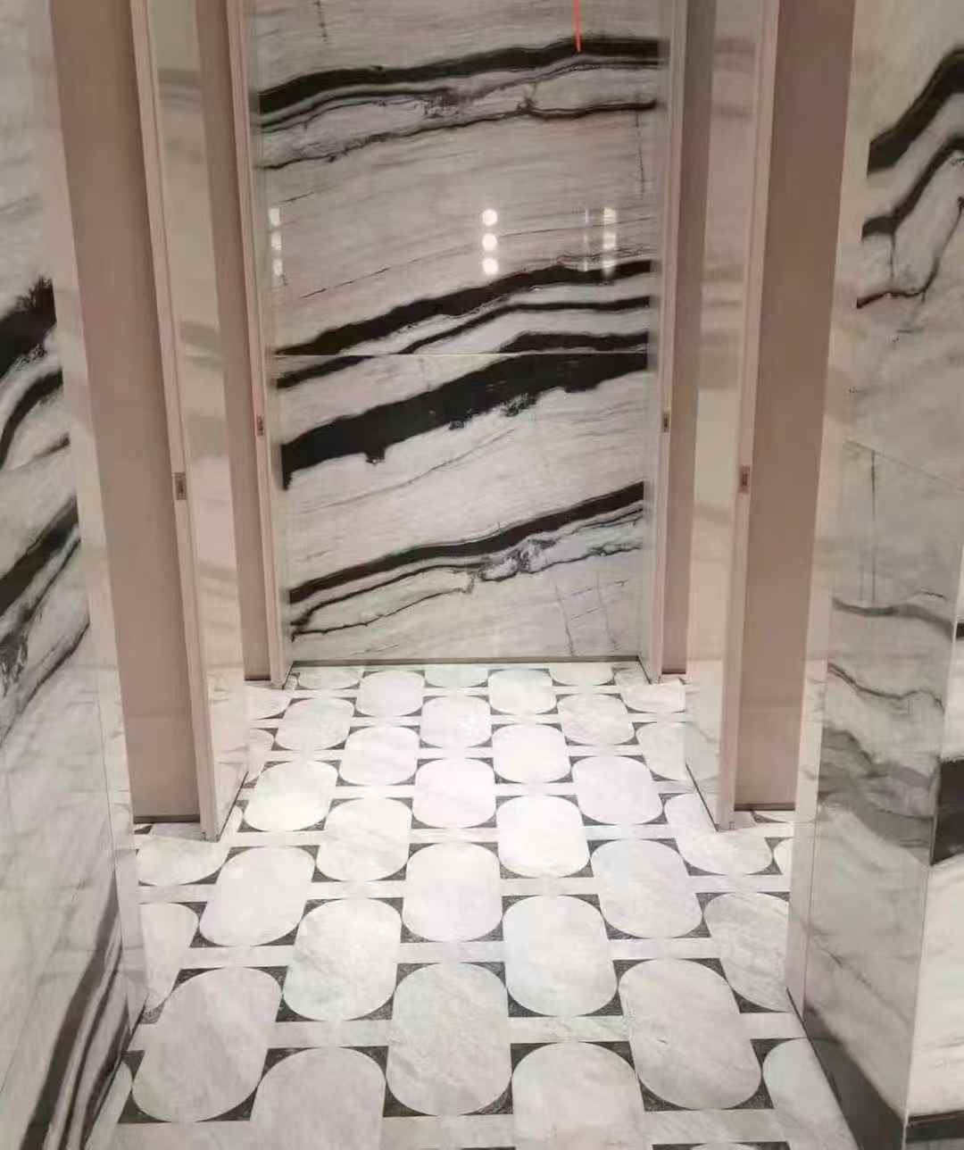 Panda White Quartzite Hallway Wall