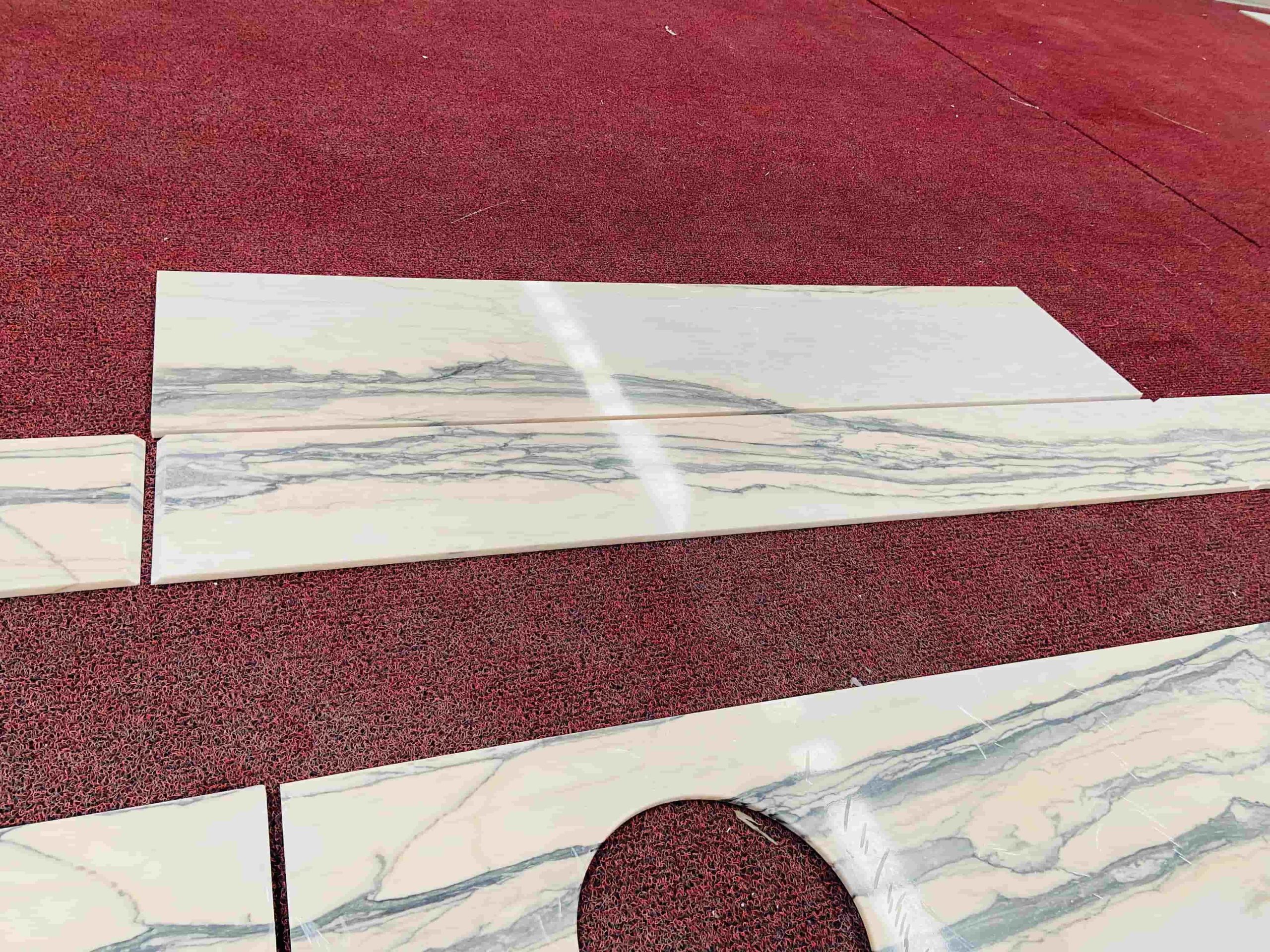 Calacatta Rose Marble Island Kitchen