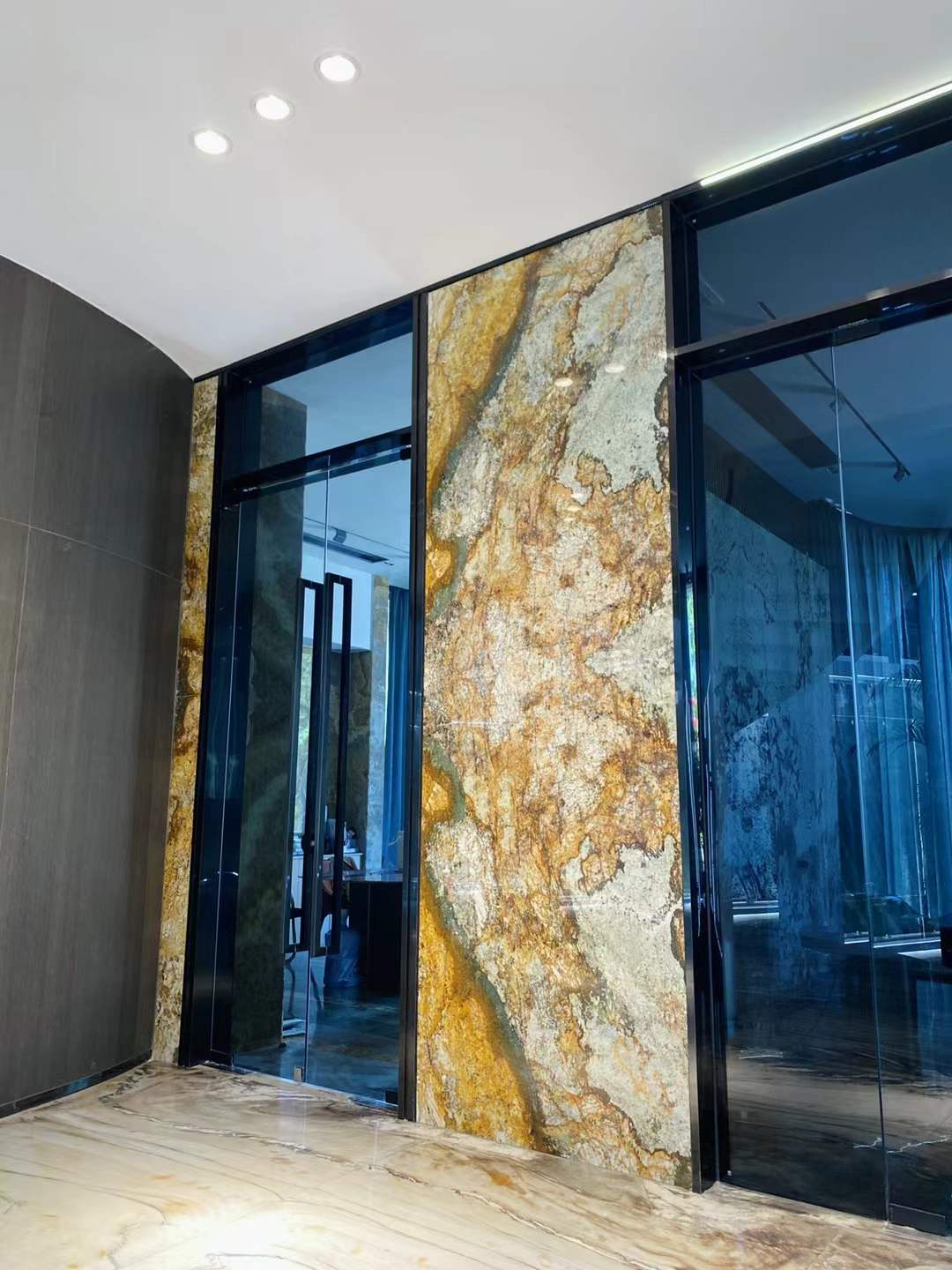 Shangri La Granite Slab wall lobby hotel