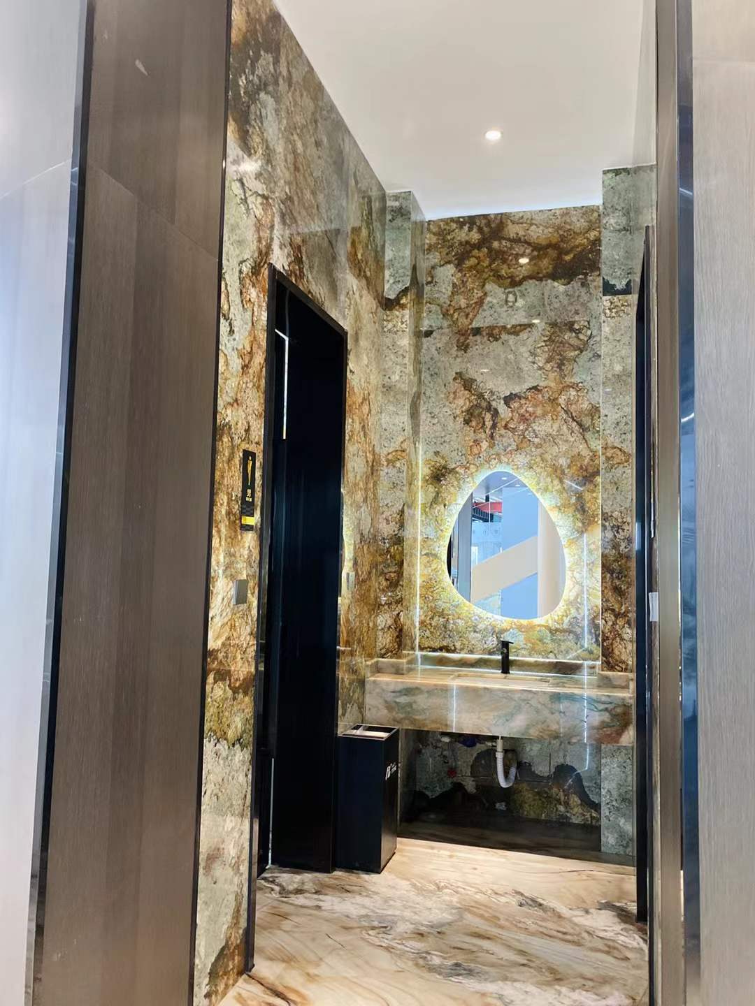 Shangri La Granite bathroom walls