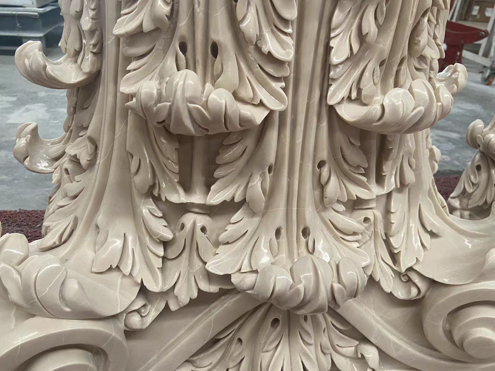 Marble Carved Column Capital