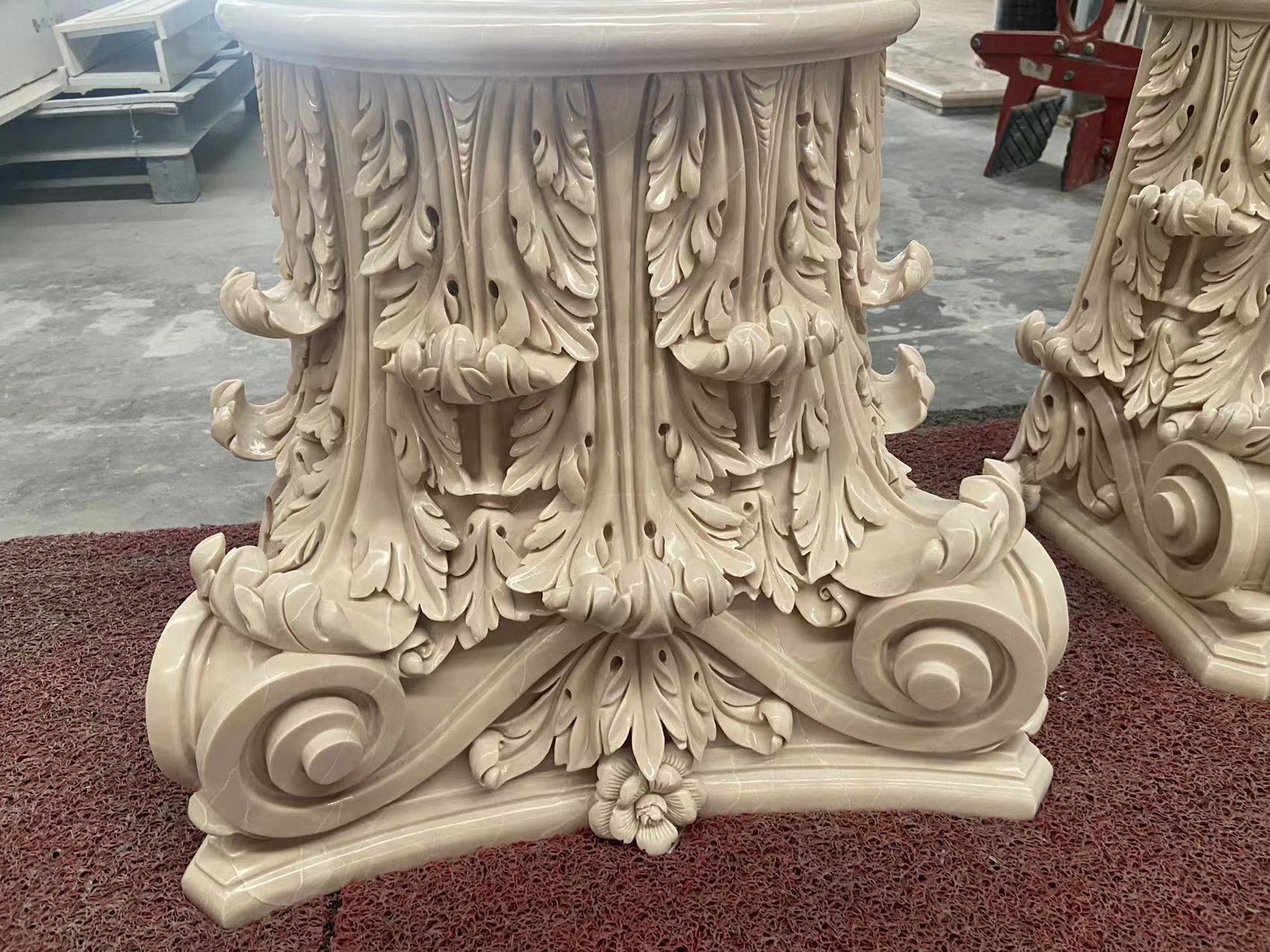 Marble Carved Column Capital