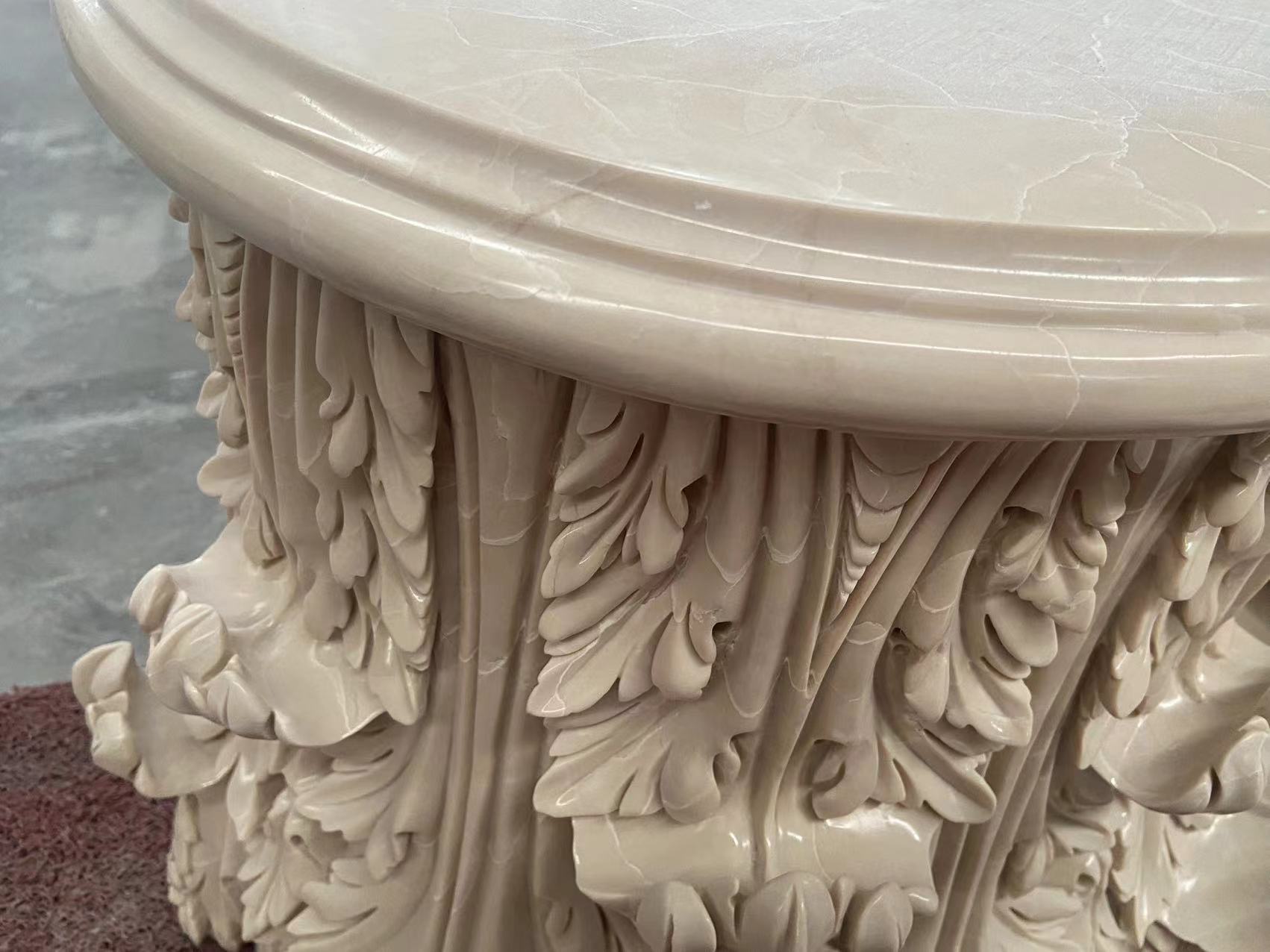Marble Carved Column Capital