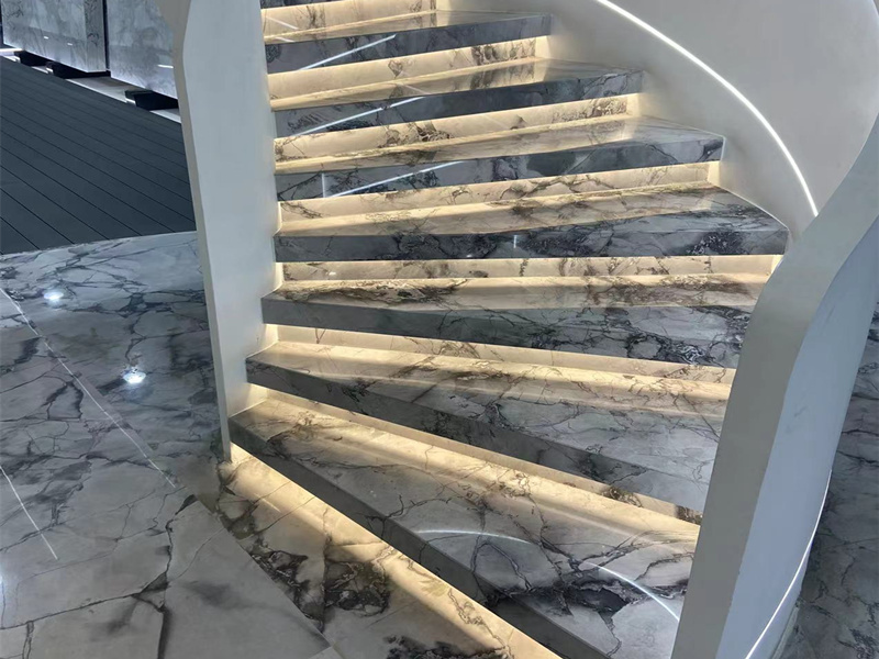 Super White Quartzite Twisted Staircases