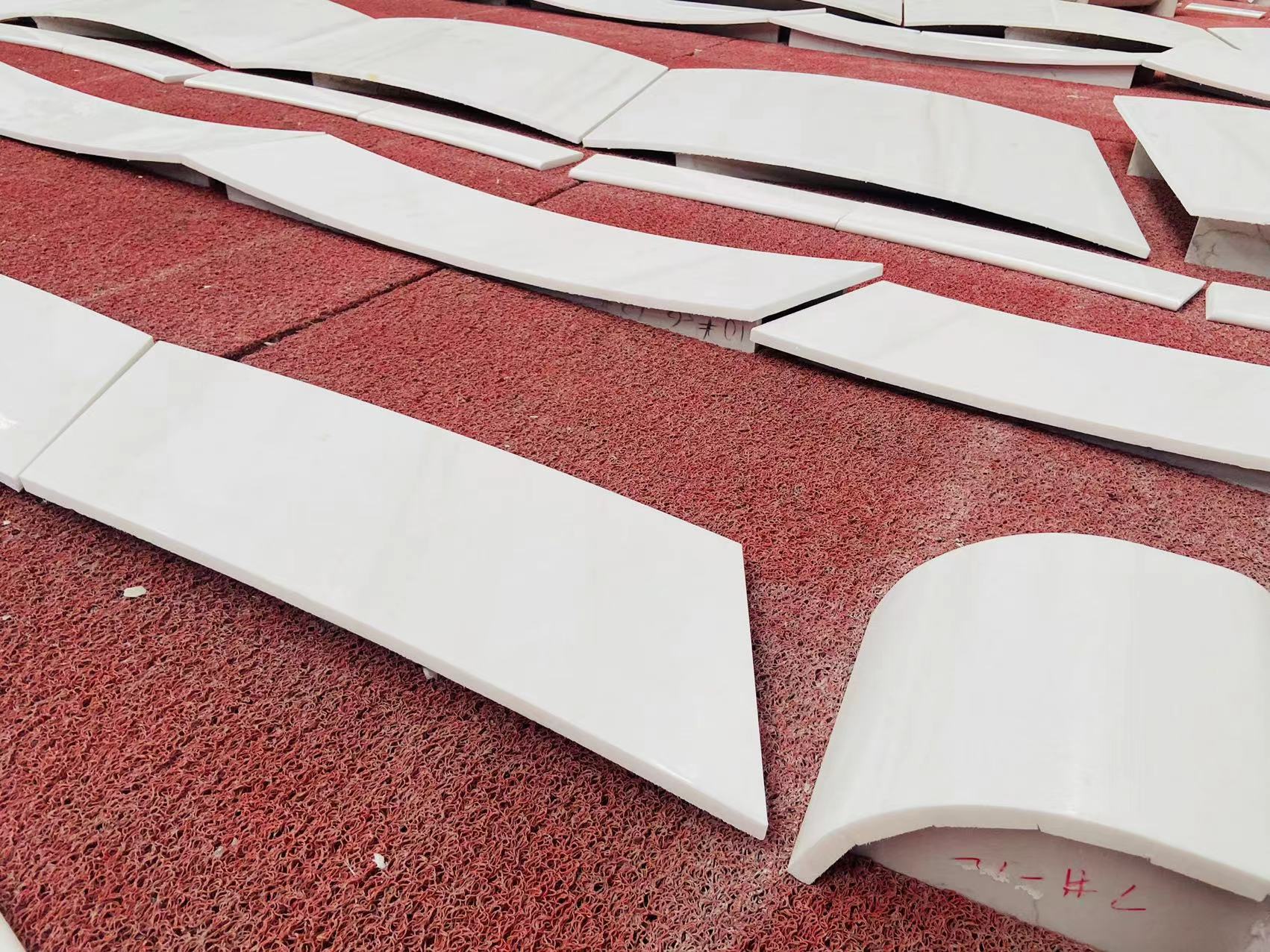 Ariston White Marble Twisted Stairs Handrail Panels