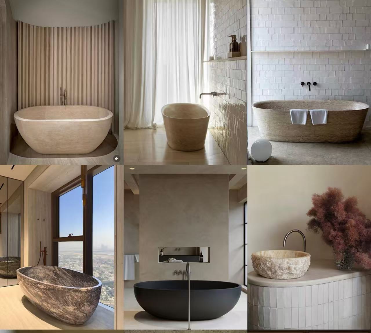 black marble bathtub​