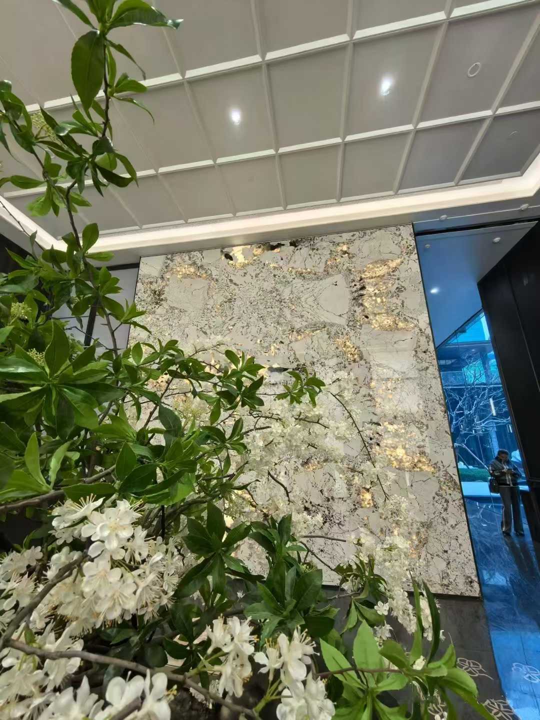 alpine white granite accent walls