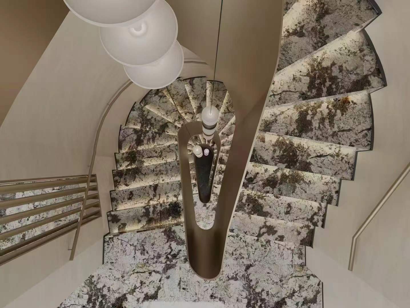 alpine white soul granite stairs