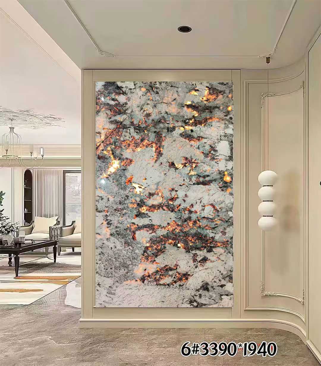 alpinus white granite backlit