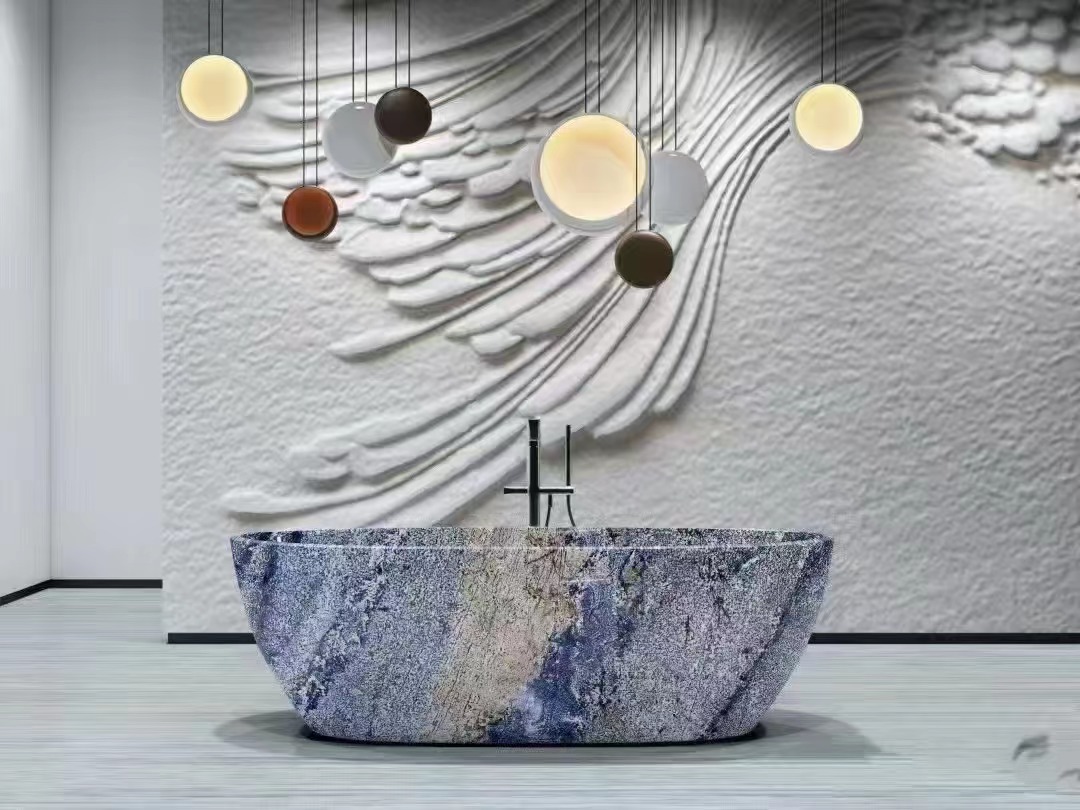 azul bahia granite bathtub design