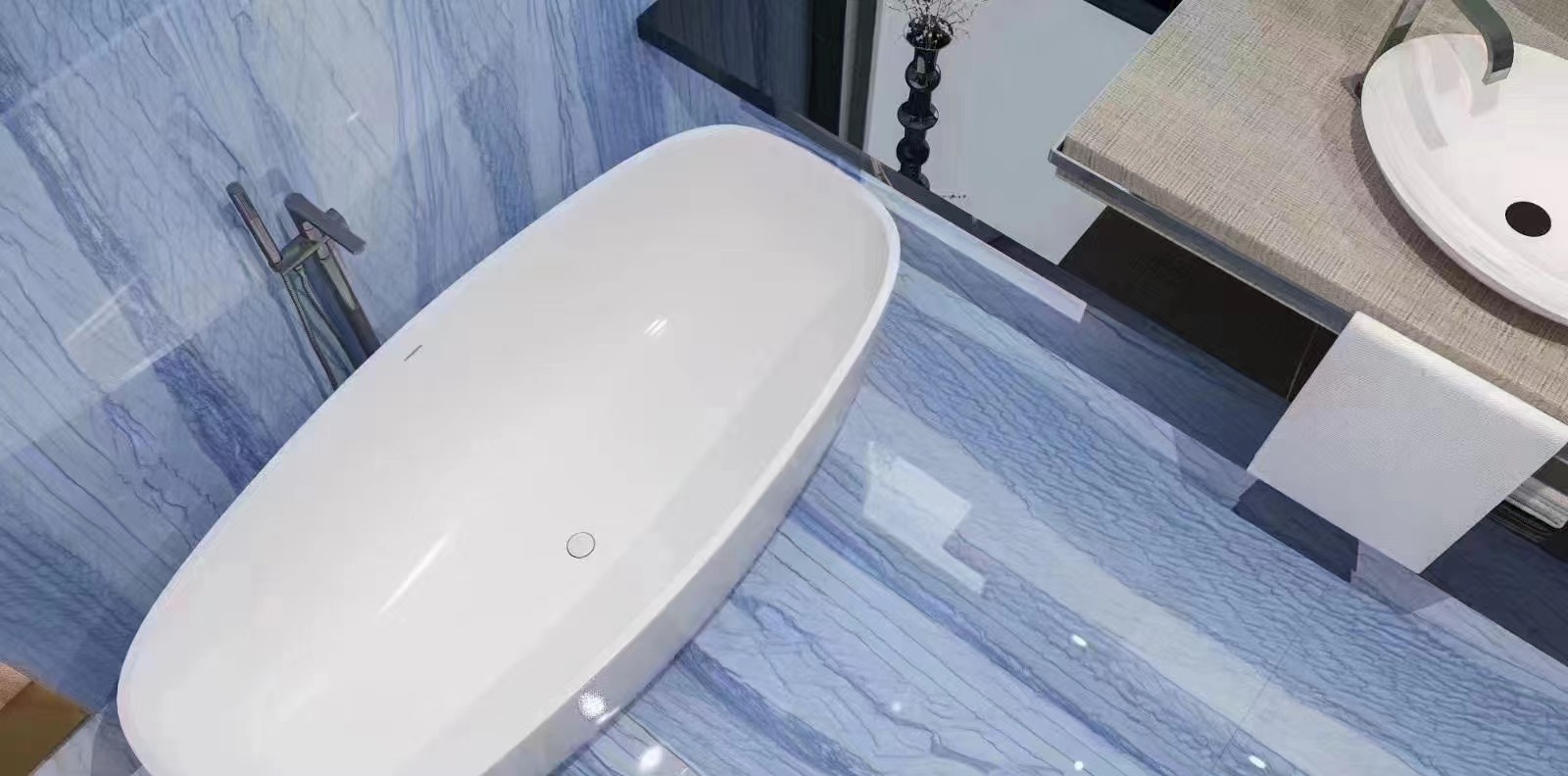 azul boquira quartzite bathroom flooring tiles