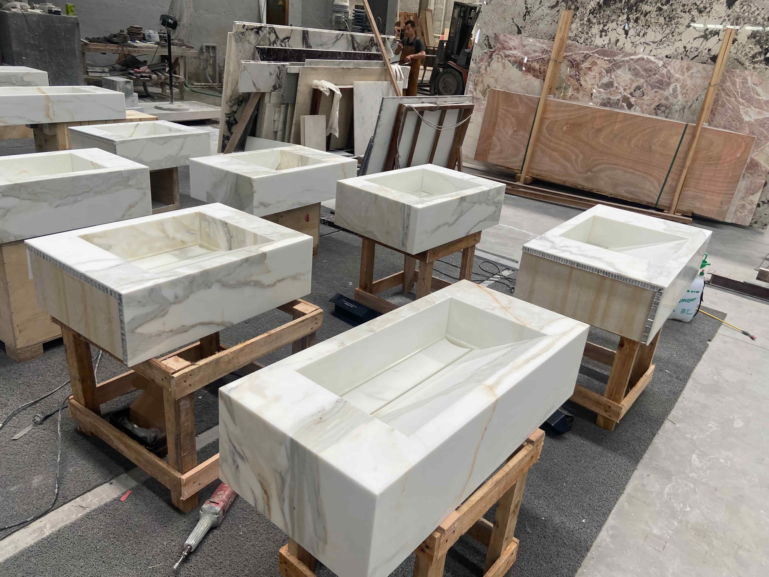 Calacatta Gold Marble Bath Vanitytop With Sink