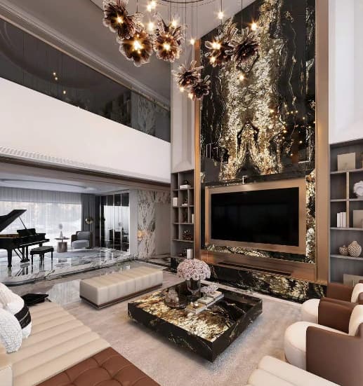 black fusion granite TV wall tables