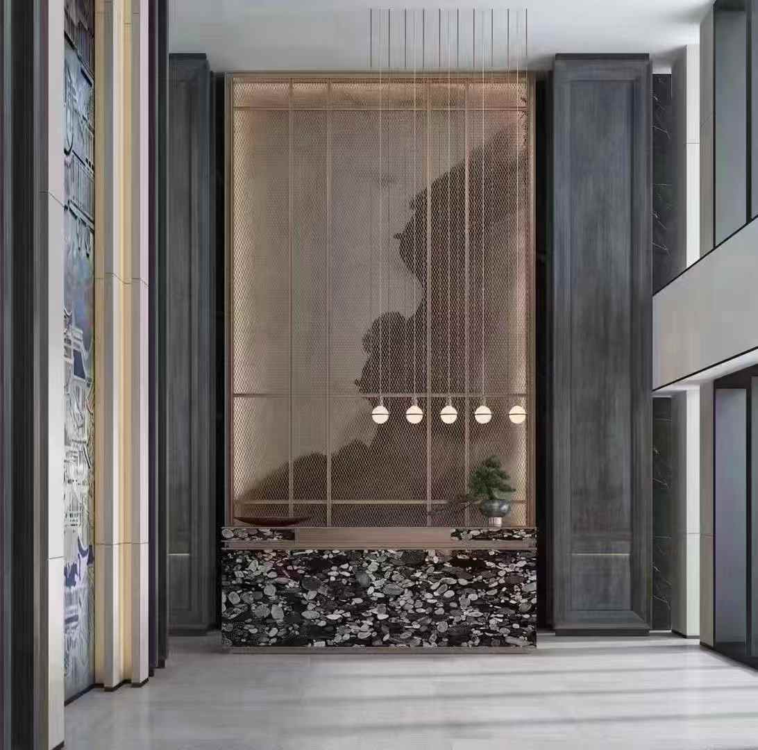 black marinace granite reception tops