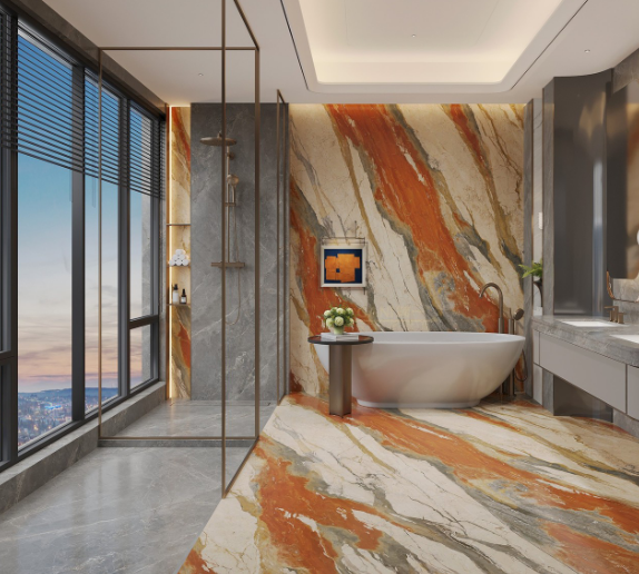 breche fantastique marble bathroom flooring and walls