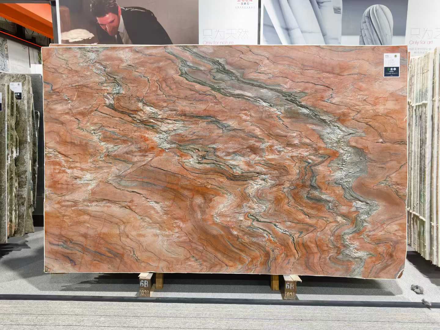 buy Red fusion quartzite slab