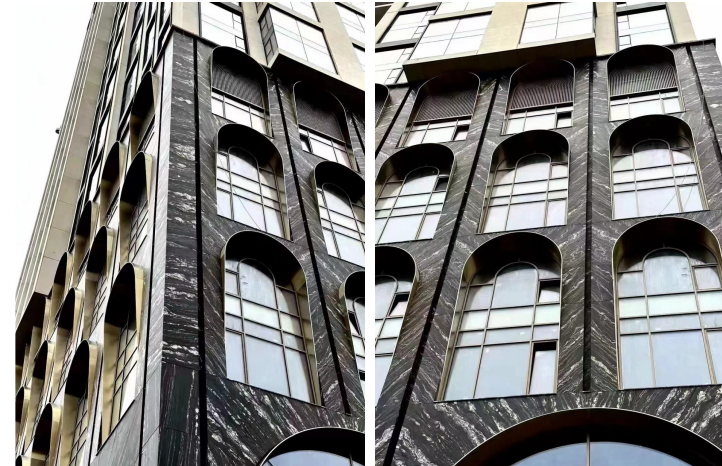 Building Exterior Stone Wall Project-Cosmic Gold Granite