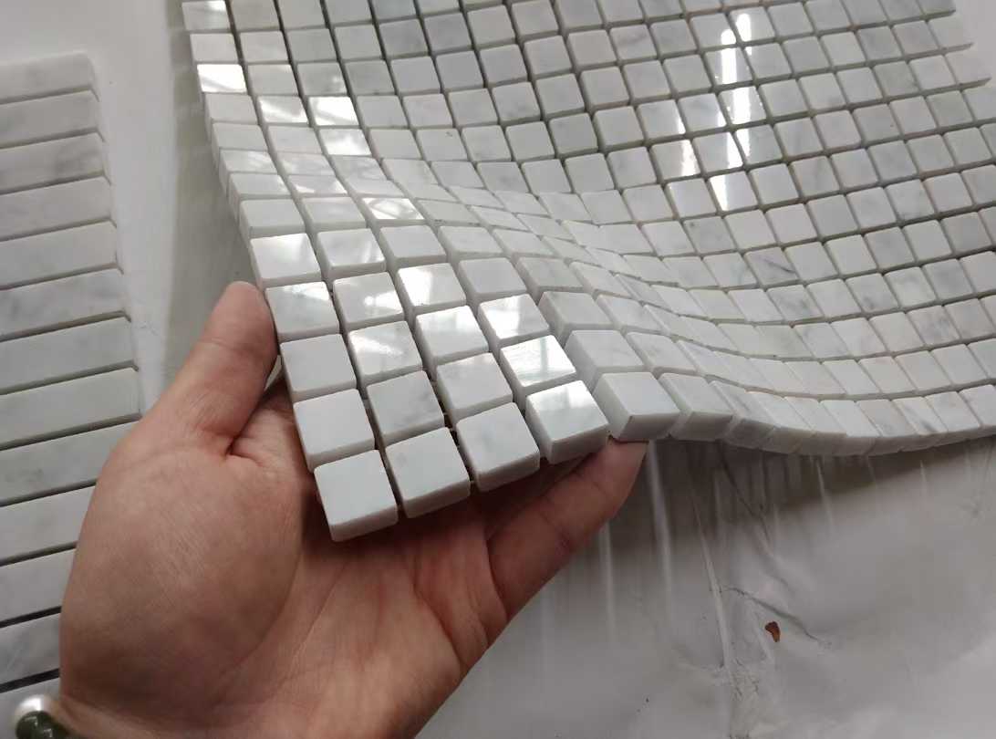 carrara mosaic white marble