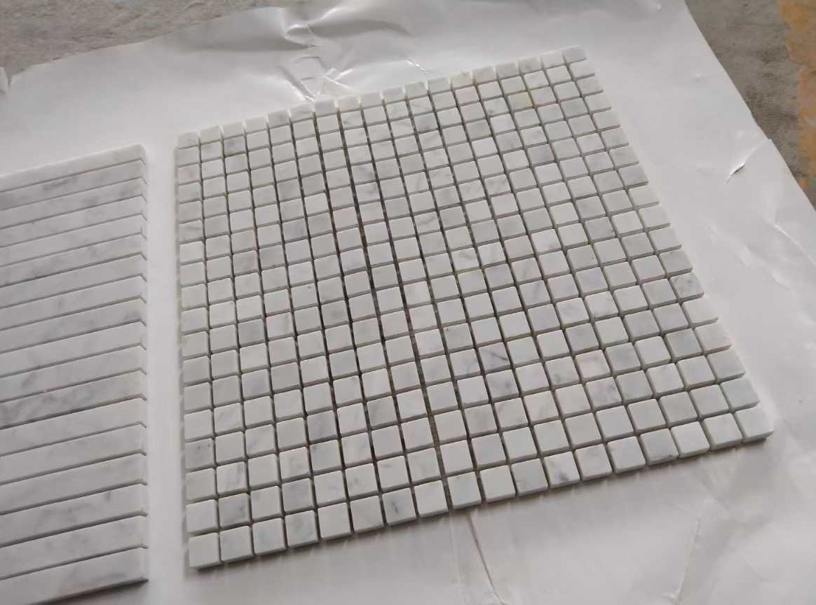 carrara white marble mosaic