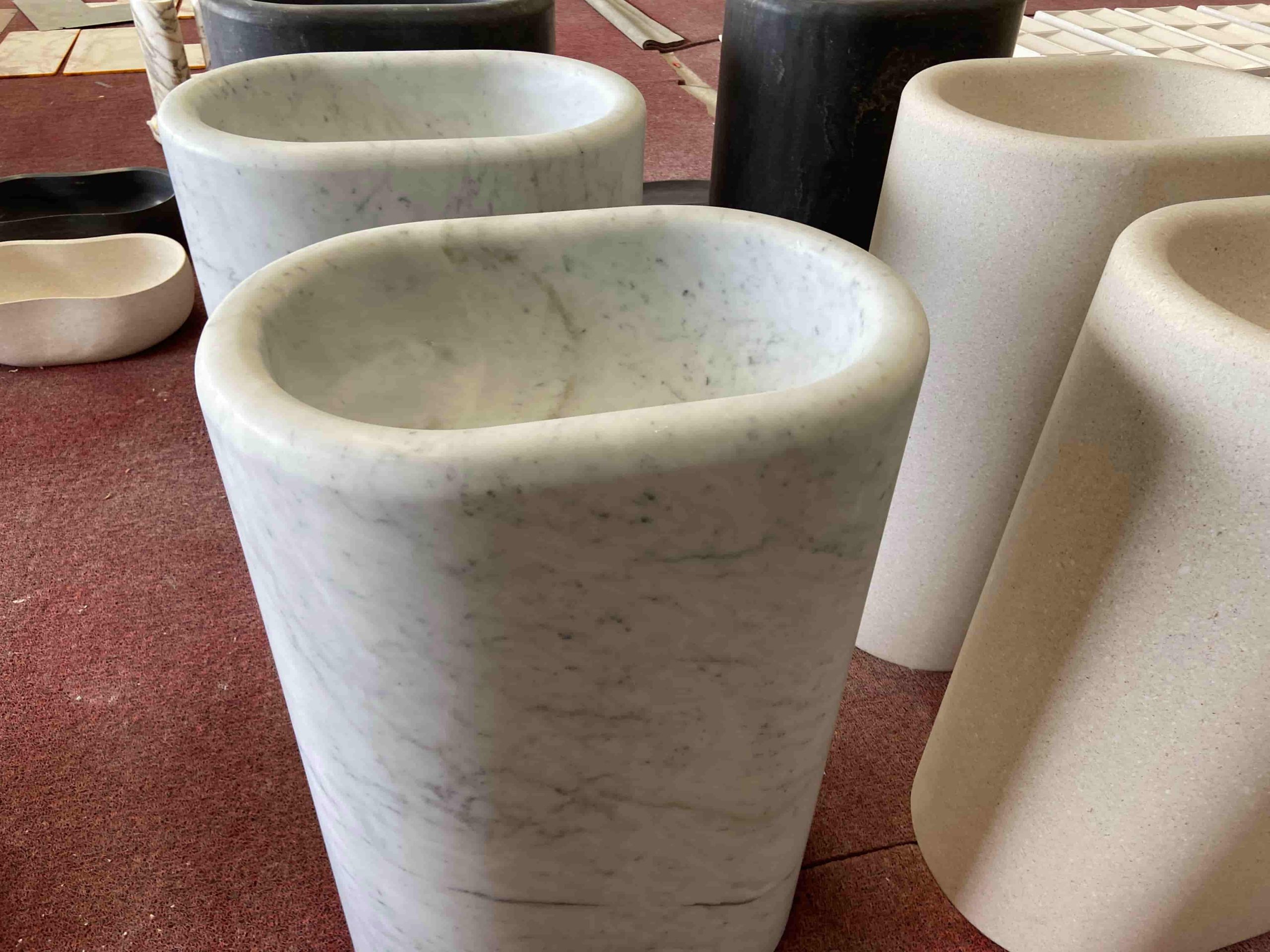 Carrara White Marble Pedestal Sink