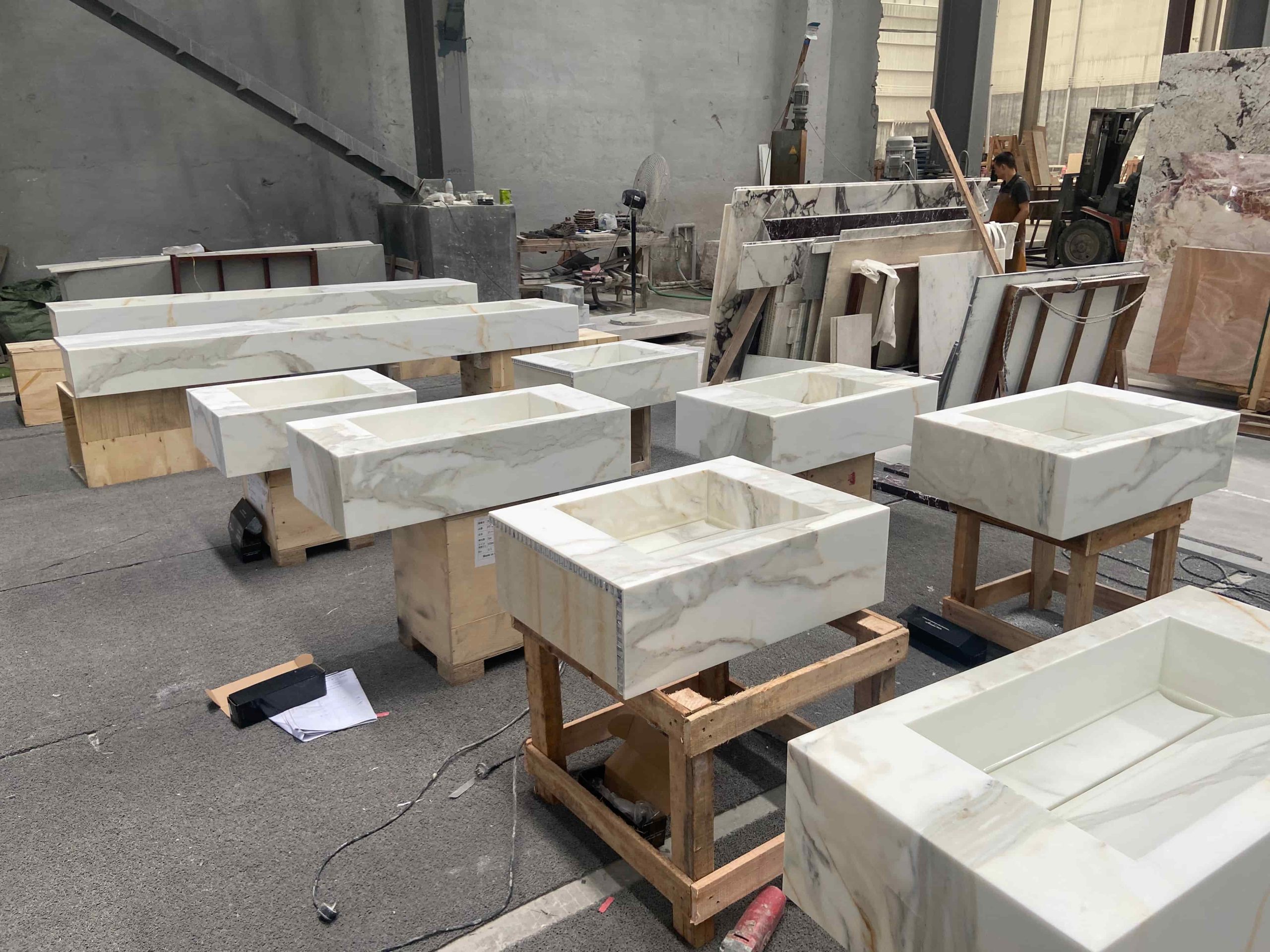 Calacatta Gold Marble Bath Vanitytop With Sink