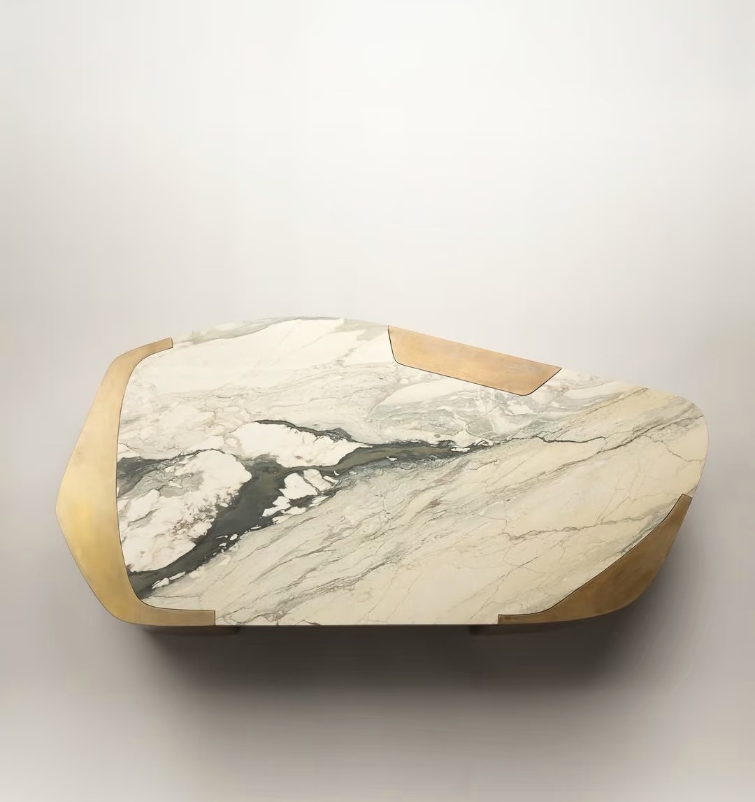 custom stone tables with metal legs
