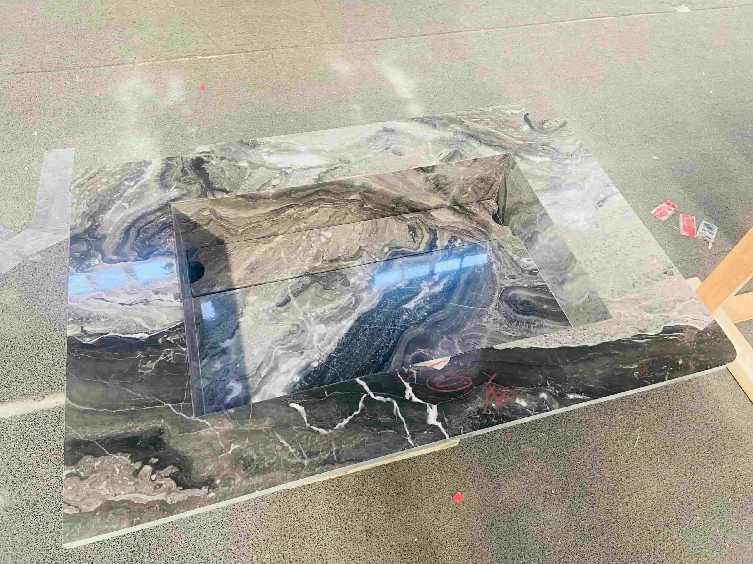 Arabescato Orobico Grigio Marble Vanity Sink