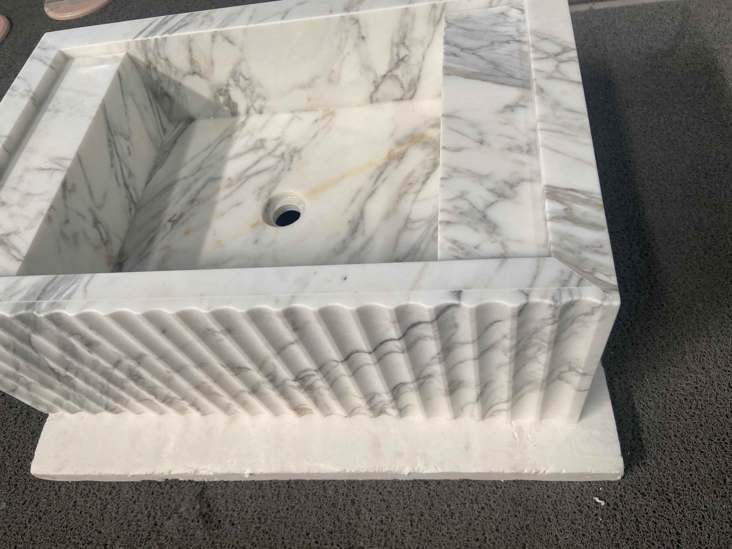 Arabescato White Marble Vanity Sink