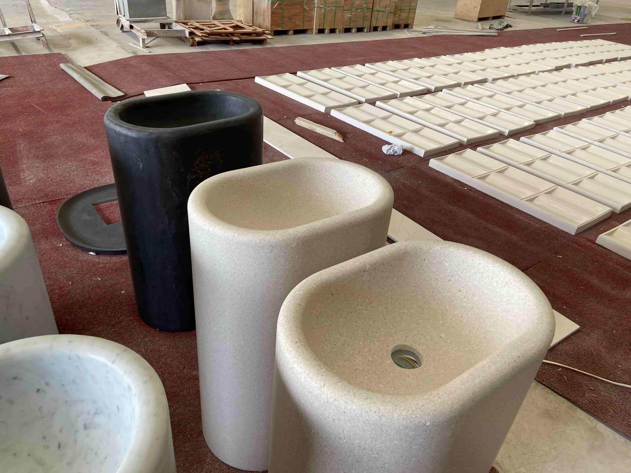 Carrara White Marble Pedestal Sink