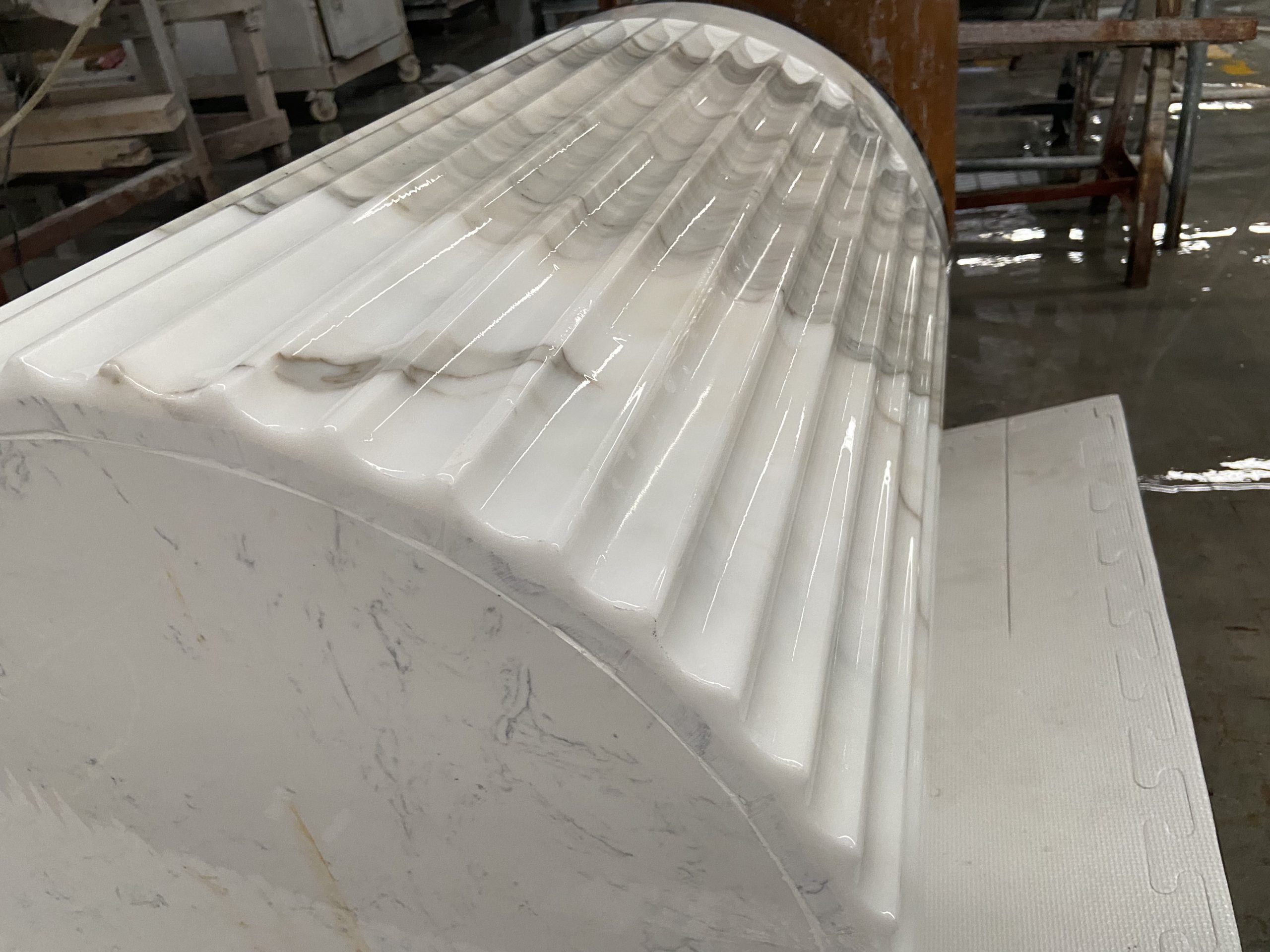 Fluted Grooved Calacatta White Marble Columns