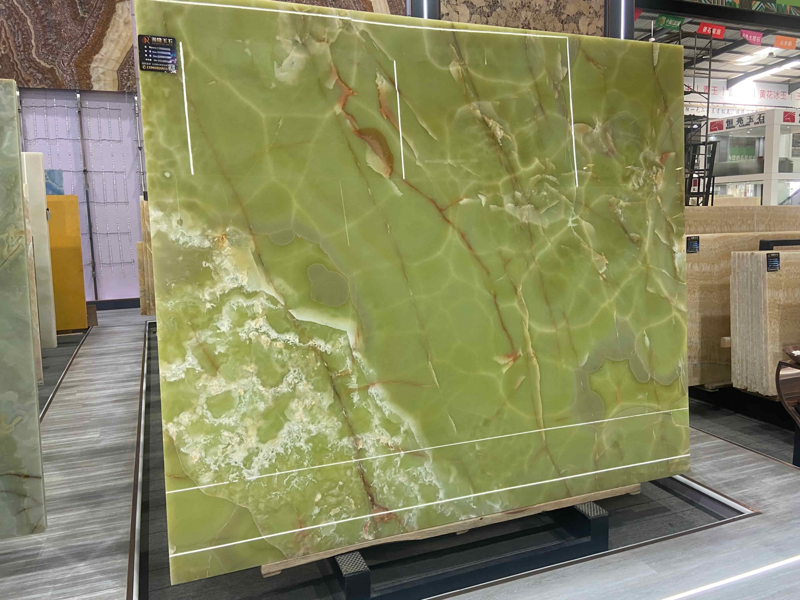 Green Onyx slabs