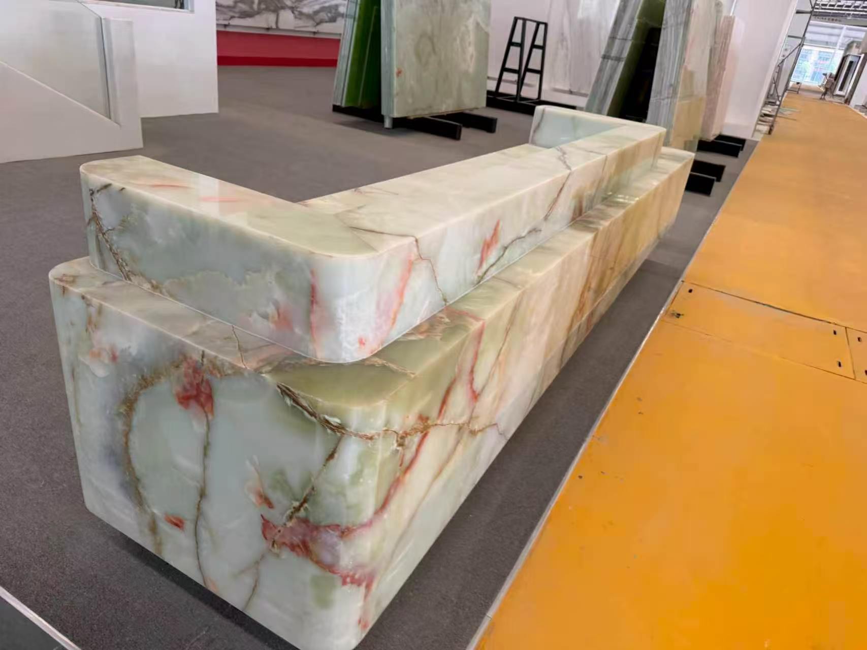 green onyx with veins lobby reception