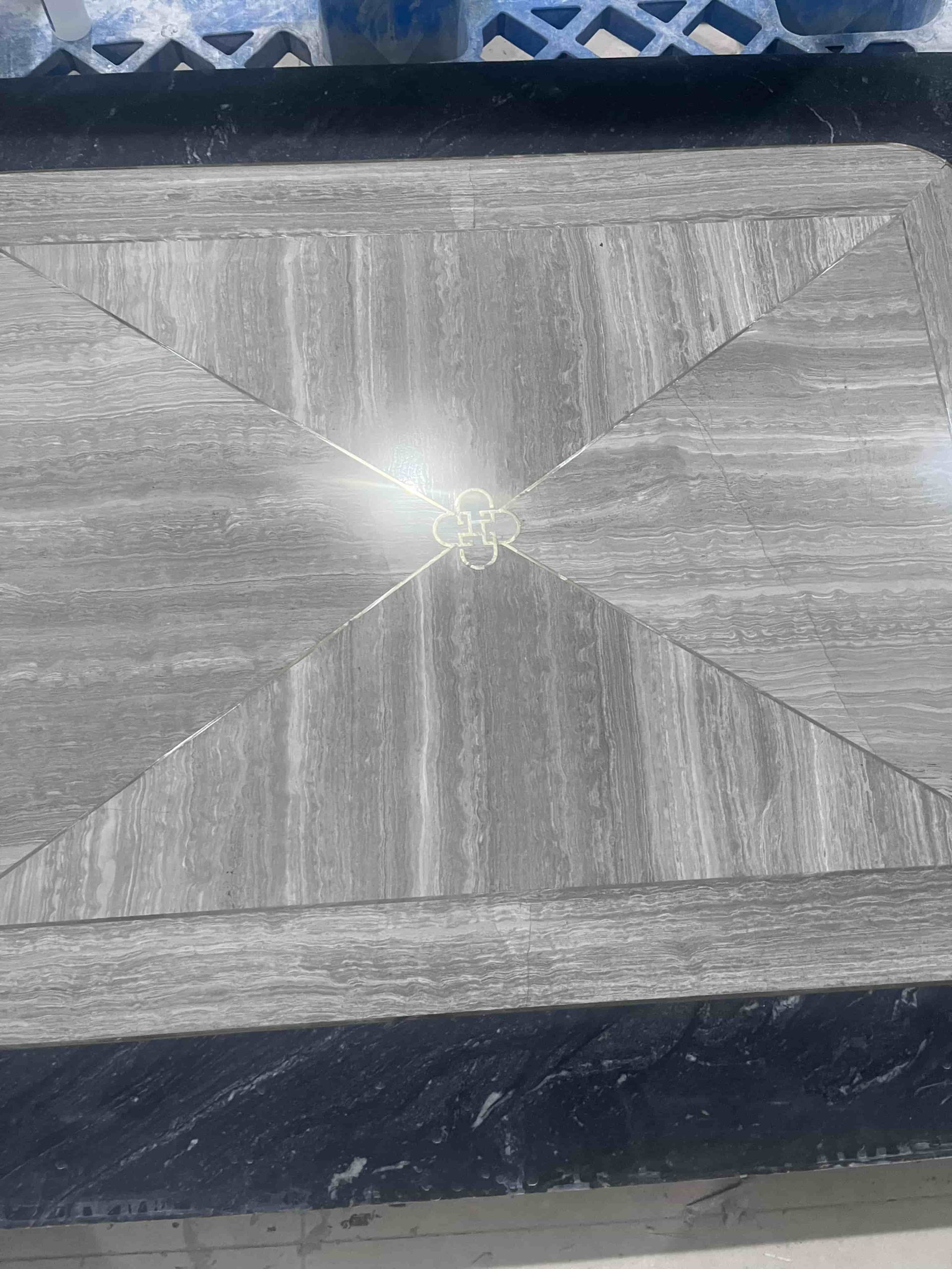 Grey Wood Marble Metal Inlay Tiles