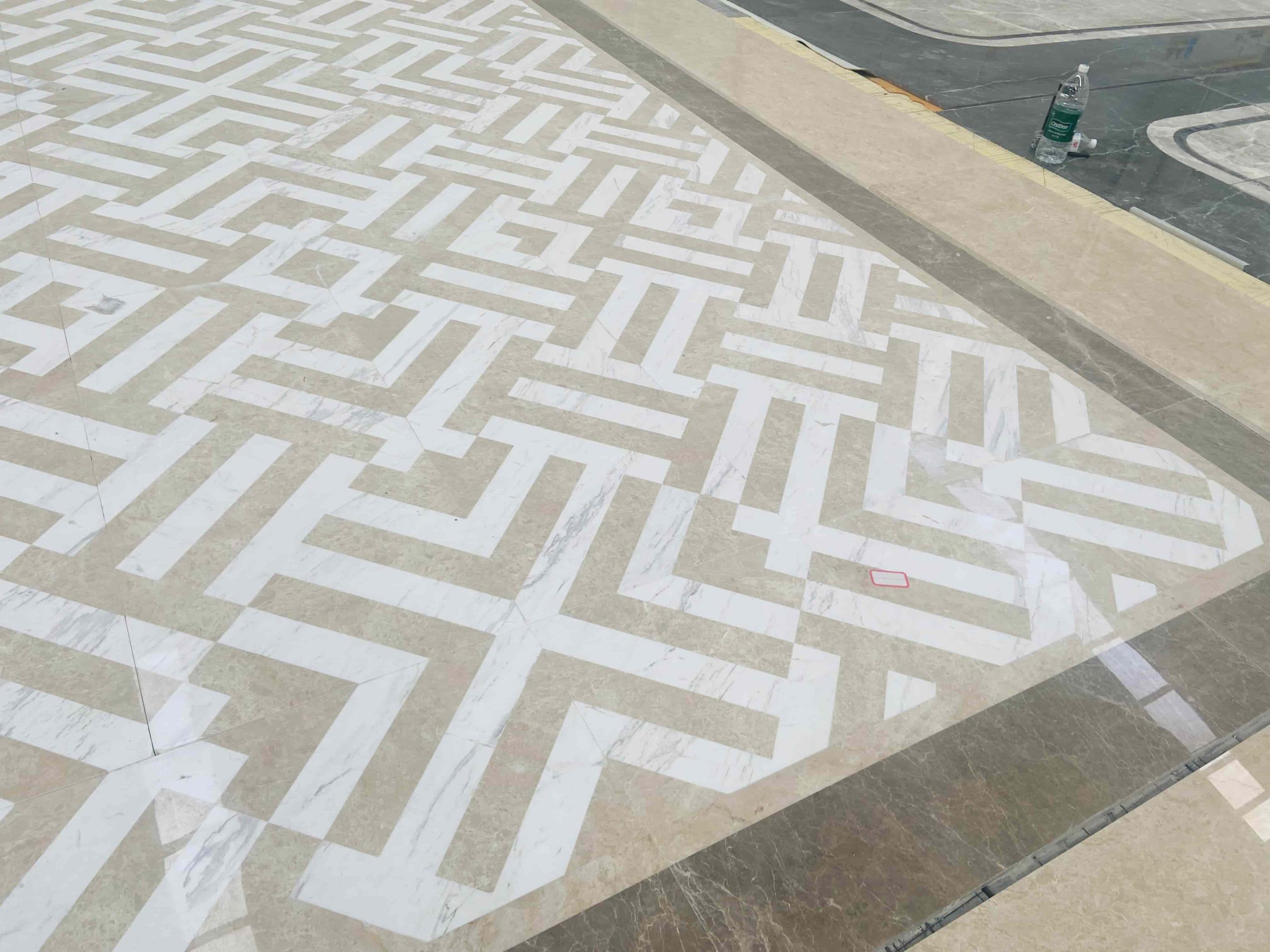 Grand Lobby Waterjet Marble Flooring Tiles