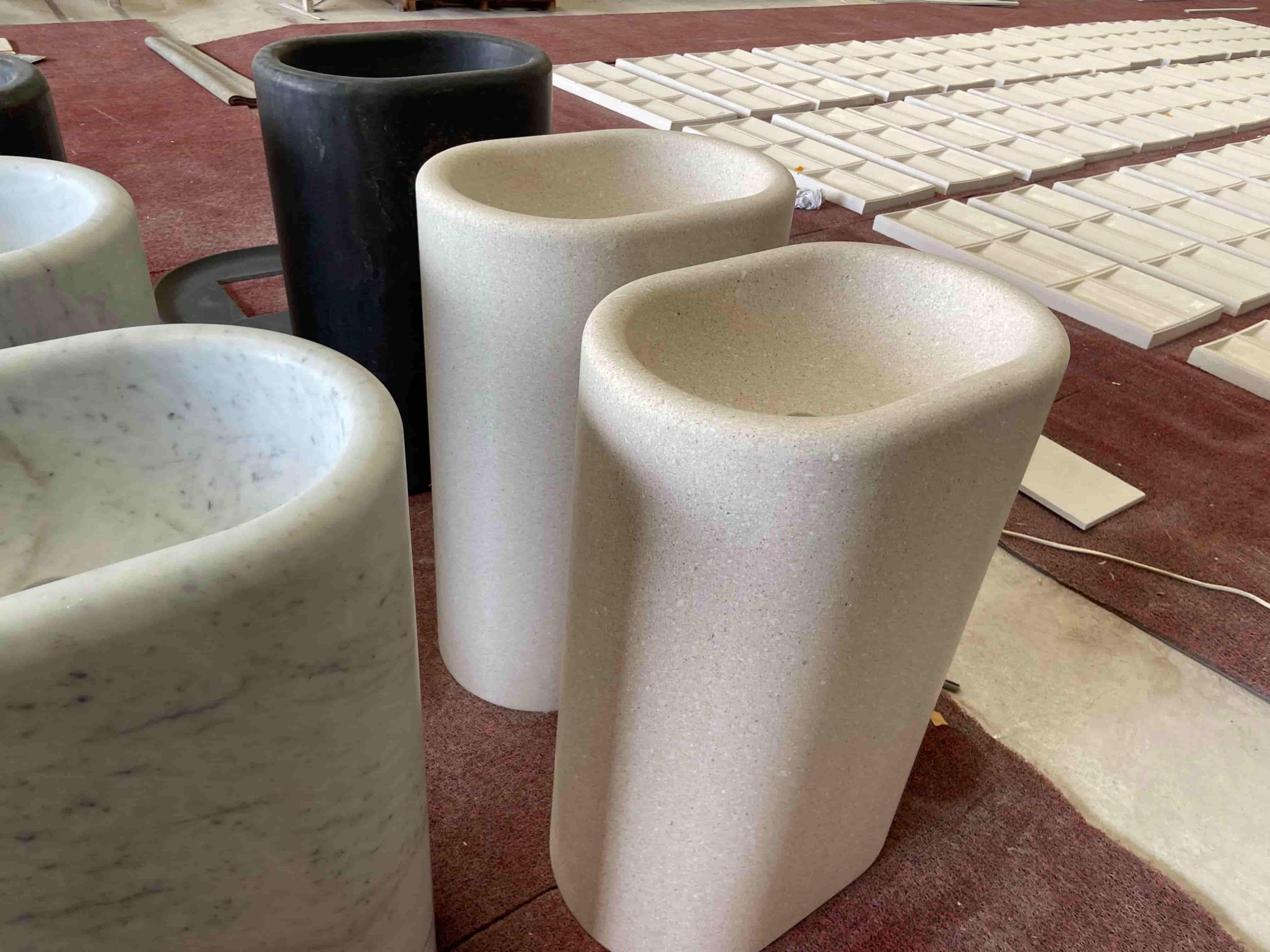 Carrara White Marble Pedestal Sink