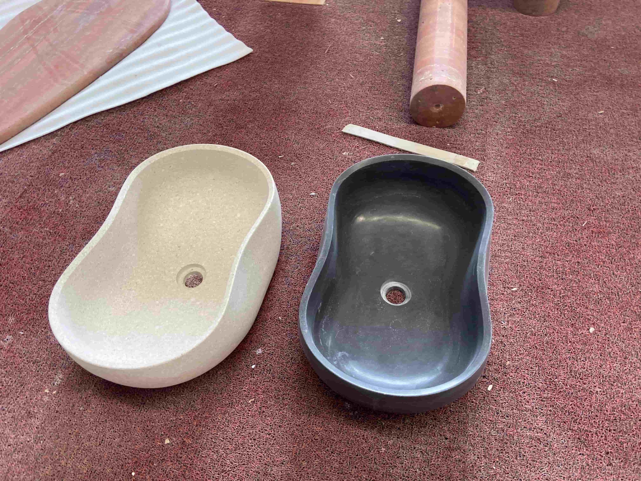 Irregular Shape Pietry Grey Marble Sinks