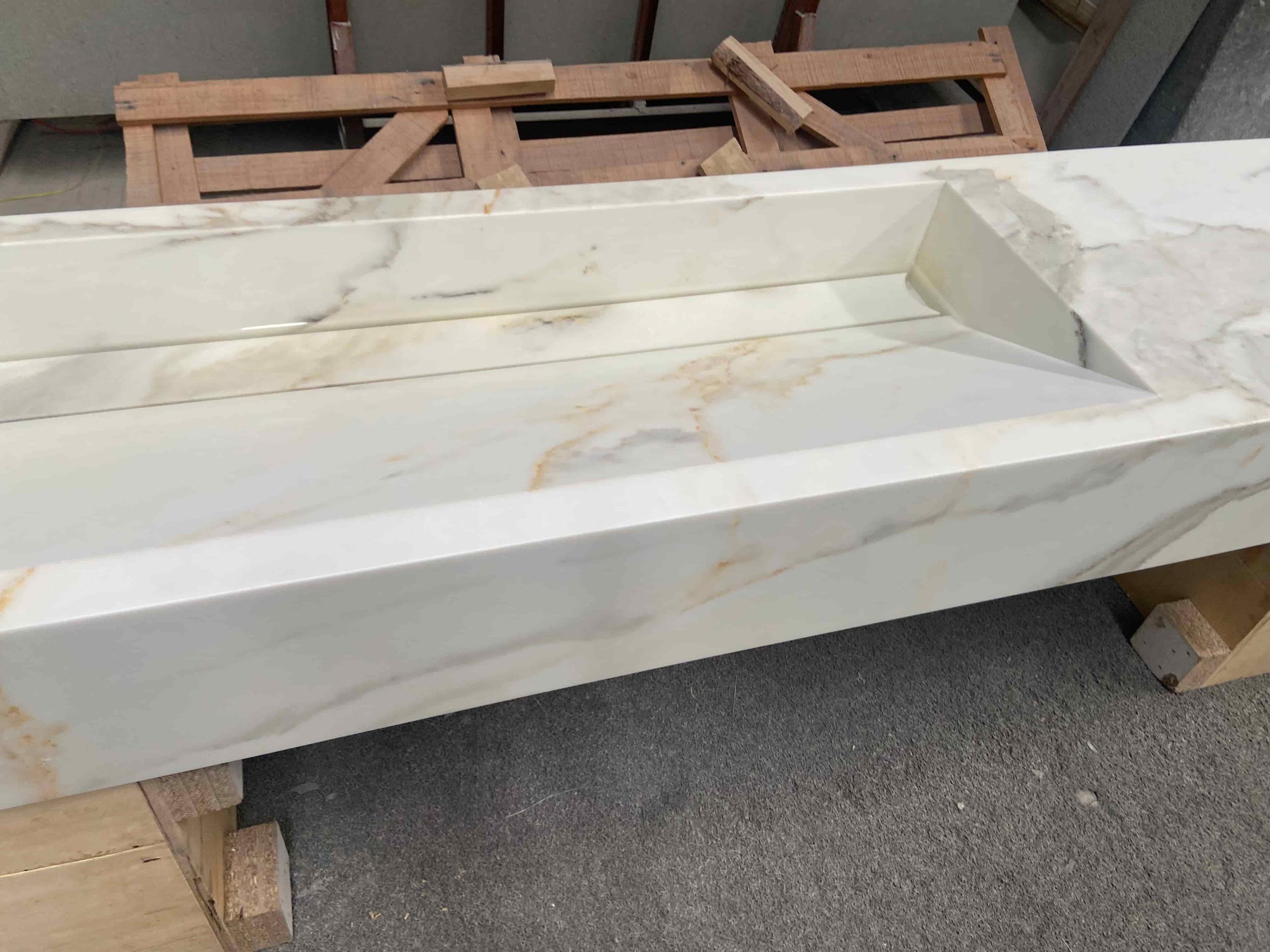 Calacatta Gold Marble Bath Vanitytop With Sink