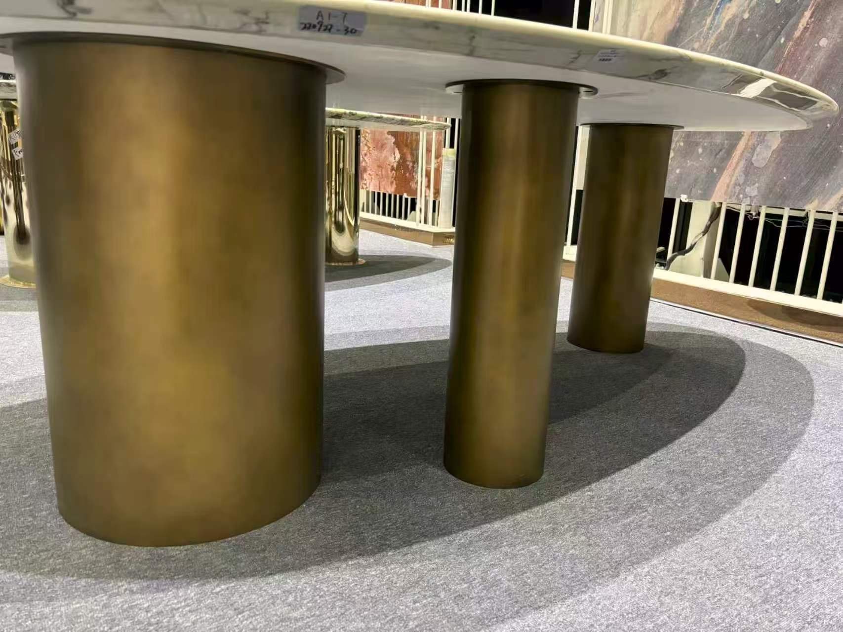 marble dining table with metal legs