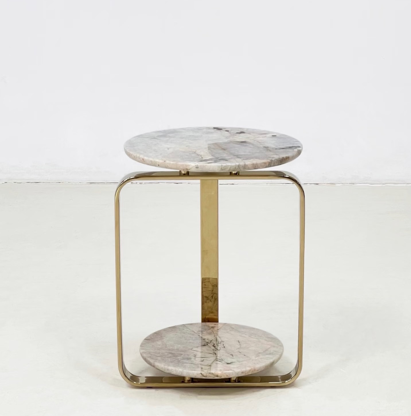 Marble with metal brass side table