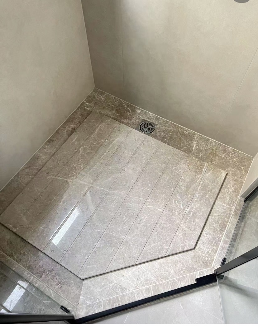 marble neo angle shower base