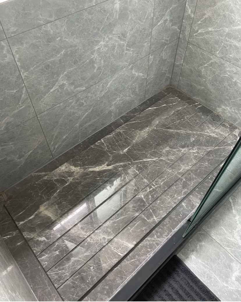 marble right drain shower base in florida​