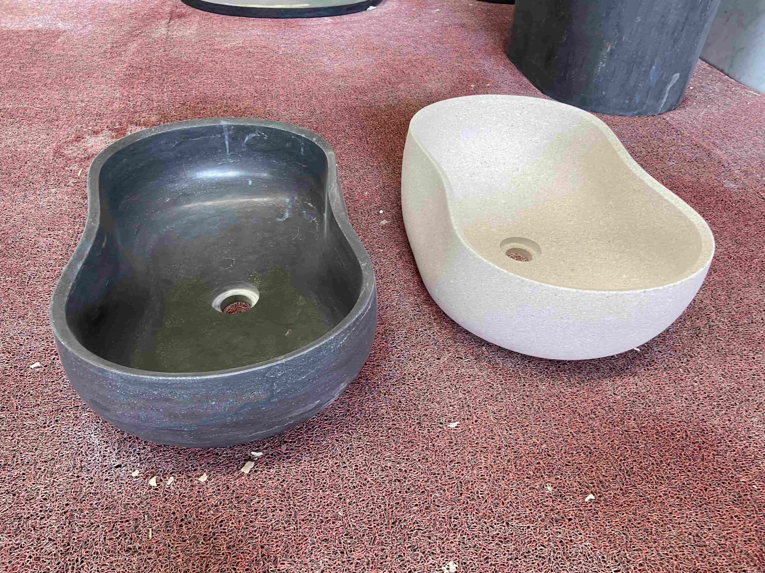 Irregular Shape Pietry Grey Marble Sinks