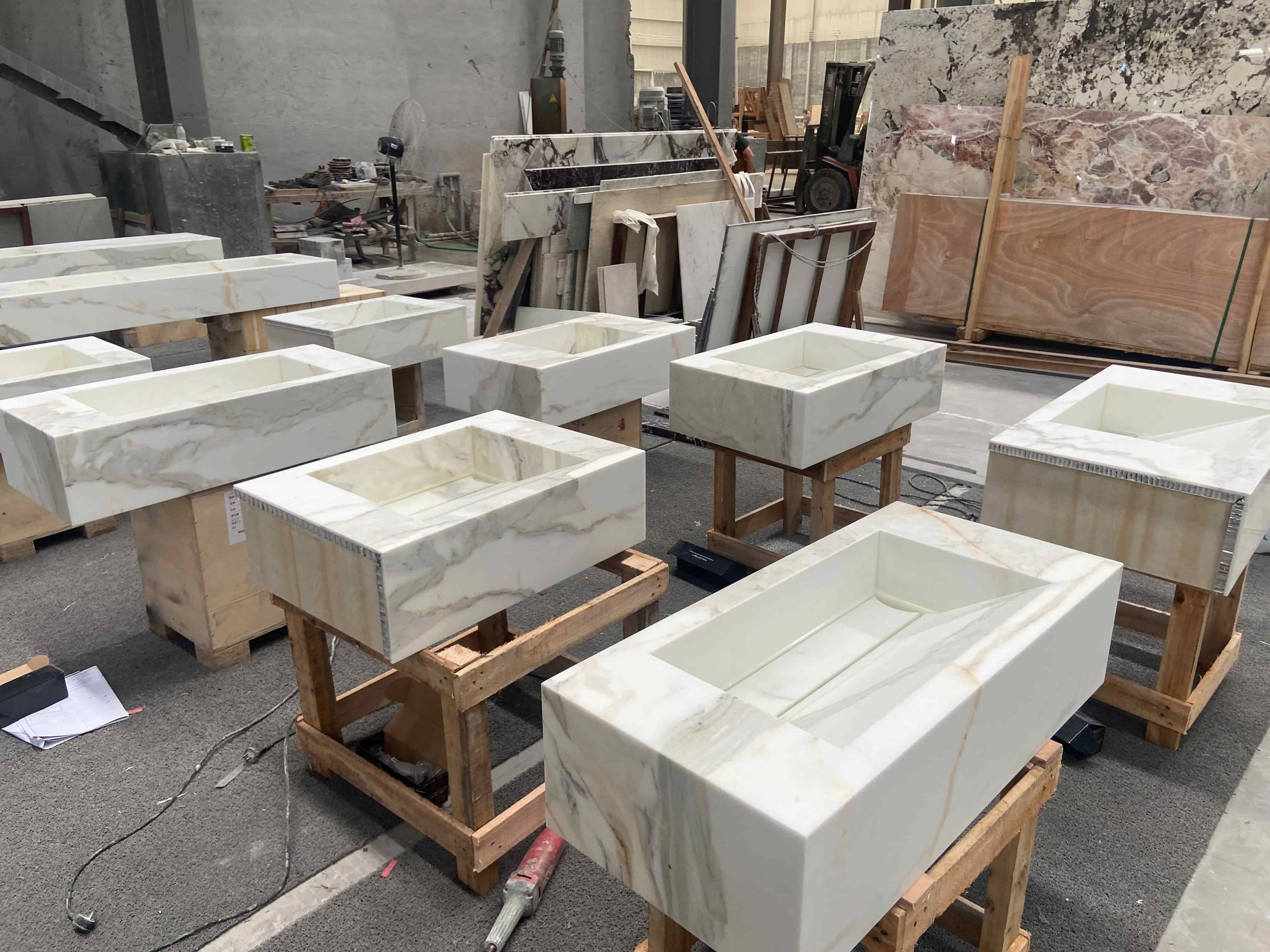 Calacatta Gold Marble Bath Vanitytop With Sink