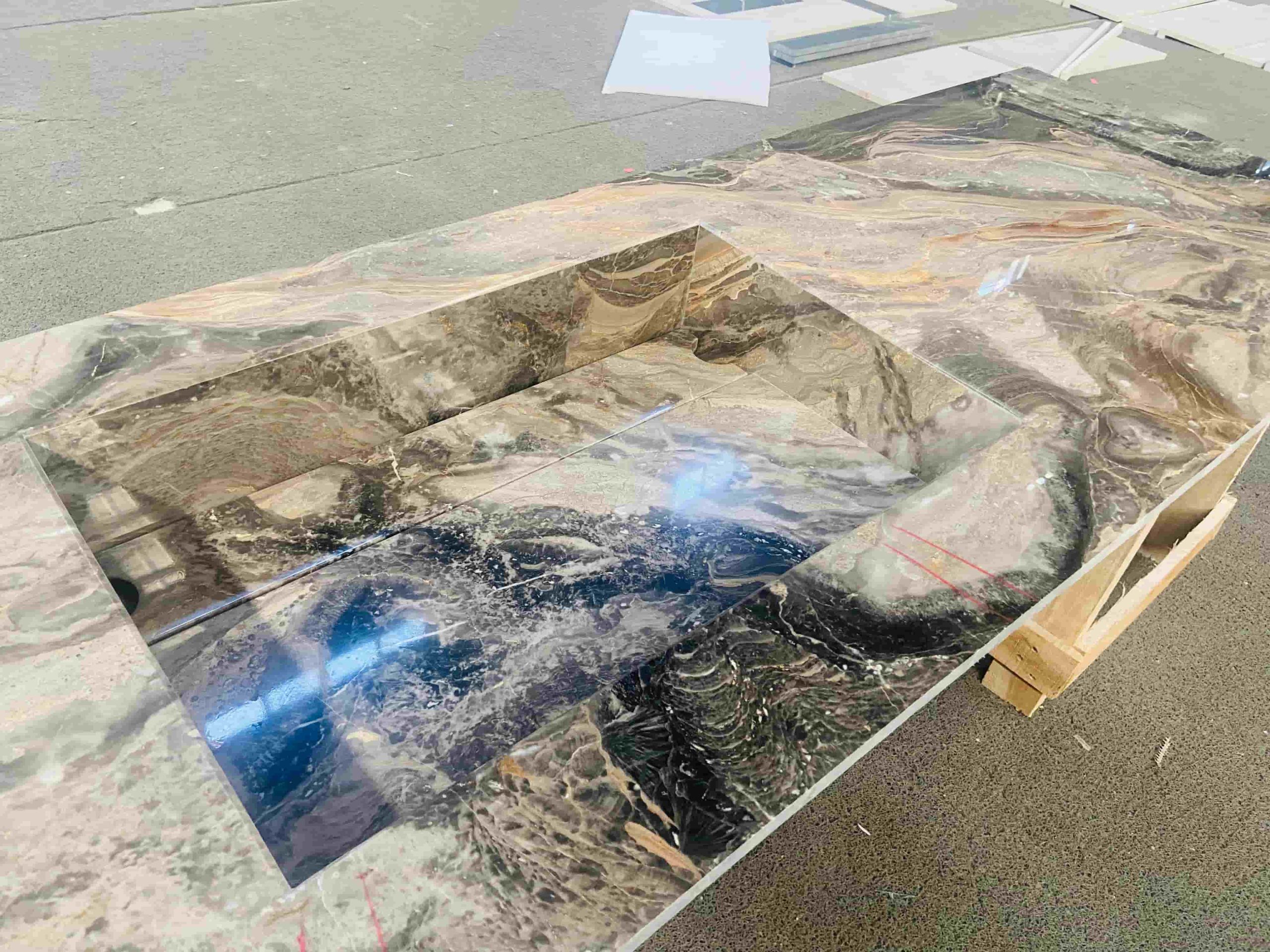 Arabescato Orobico Grigio Marble Vanity Sink