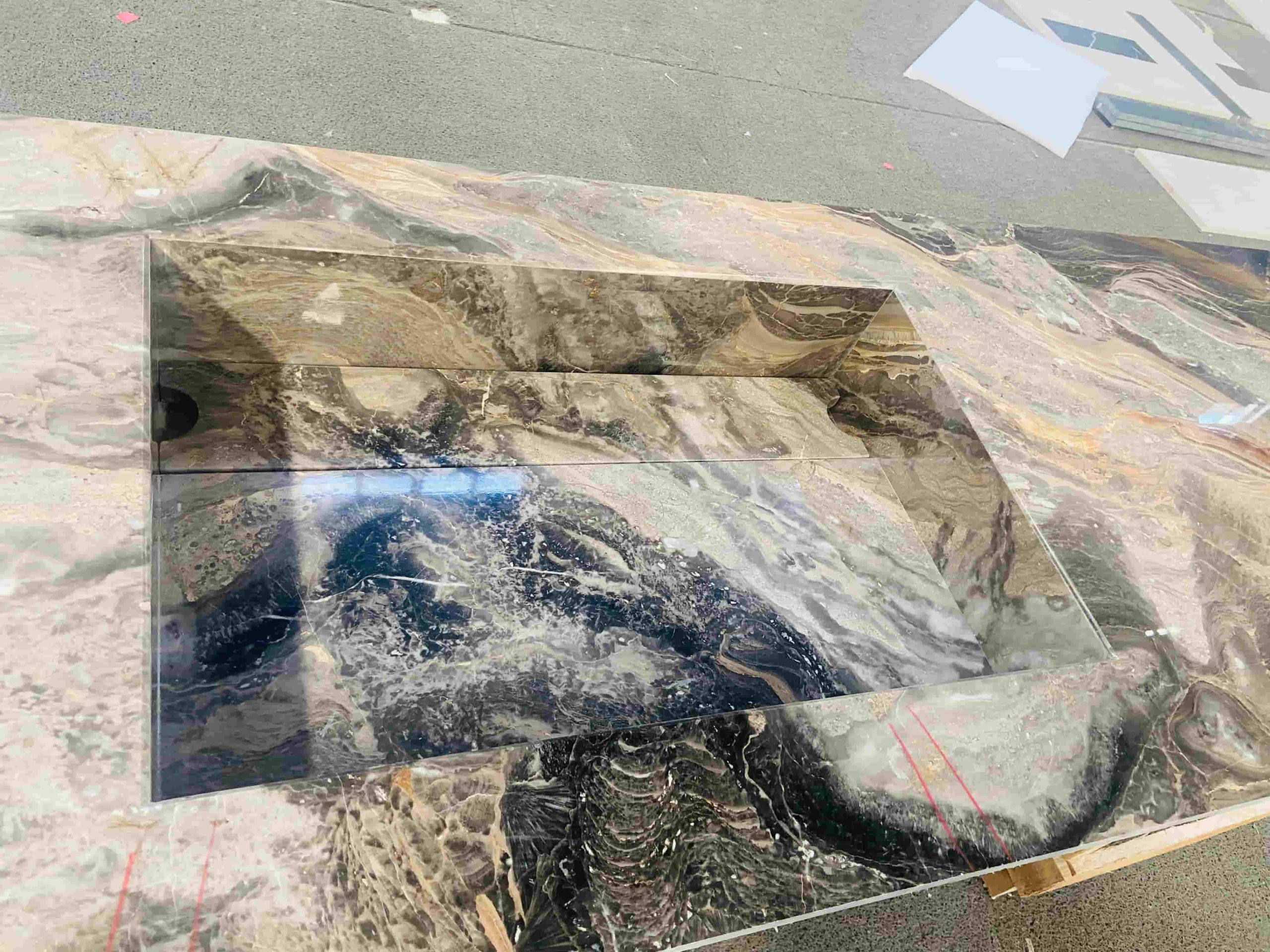 Arabescato Orobico Grigio Marble Vanity Sink