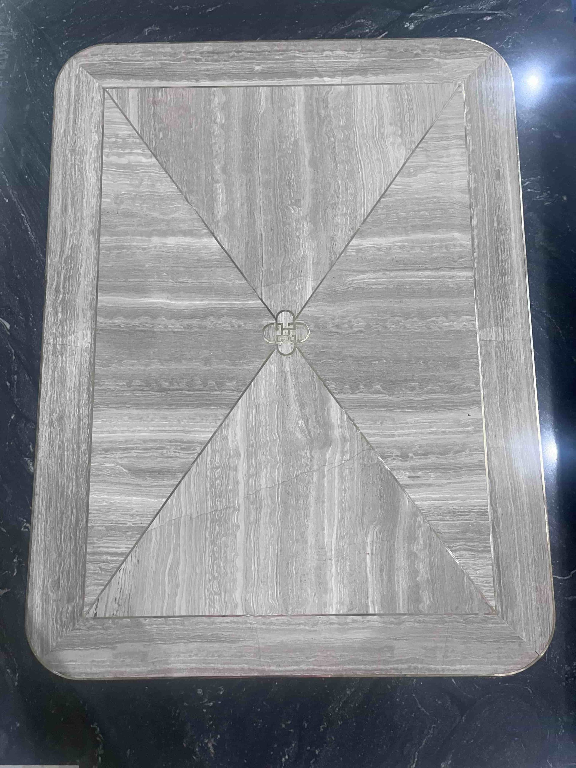 Grey Wood Marble Metal Inlay Tiles