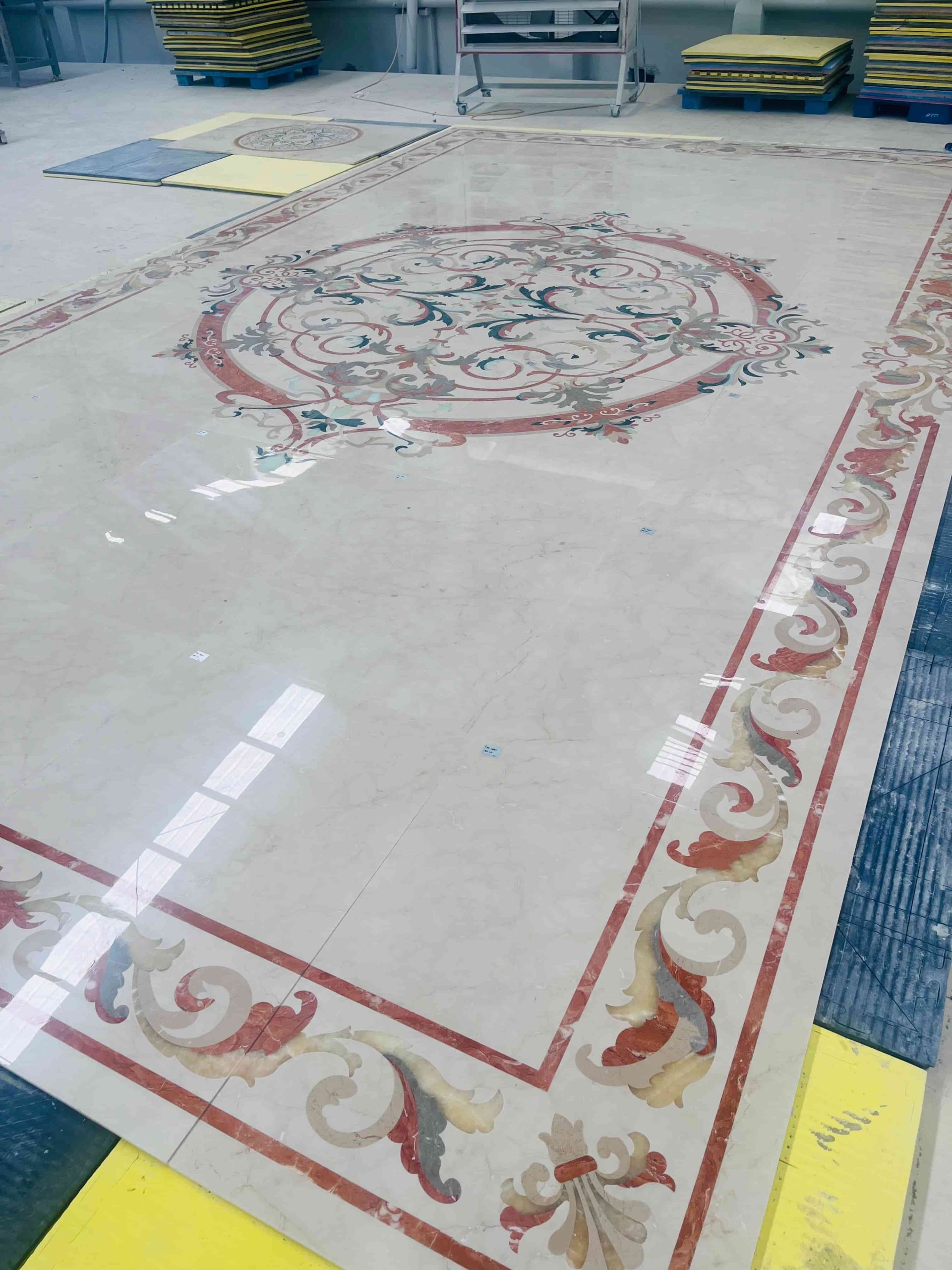 natural stone floor medallions