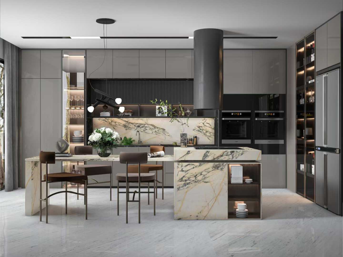 paonazzo marble kitchen​