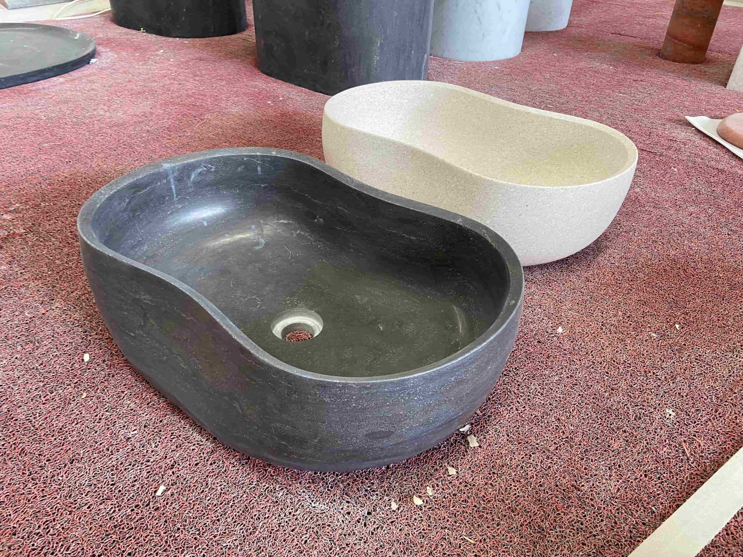 Irregular Shape Pietry Grey Marble Sinks